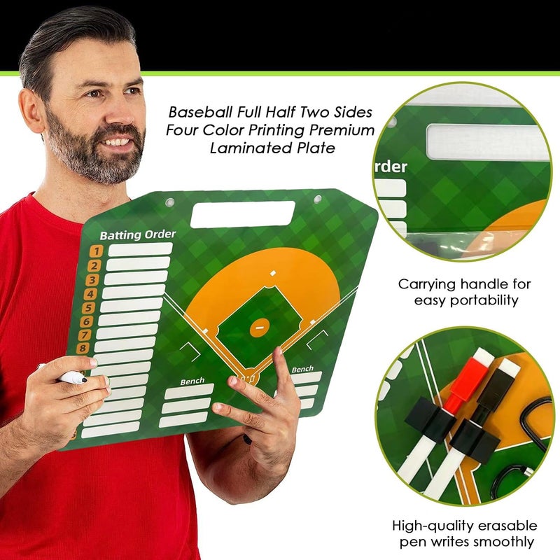 SRG Magnetic Baseball Lineup Board | Baseball Dry Erase Coaching Broad | Softball Lineup Cards Marker Boards | Baseball Clipboard for Coaches | Baseball Lineup Board for Dugout - Image 5